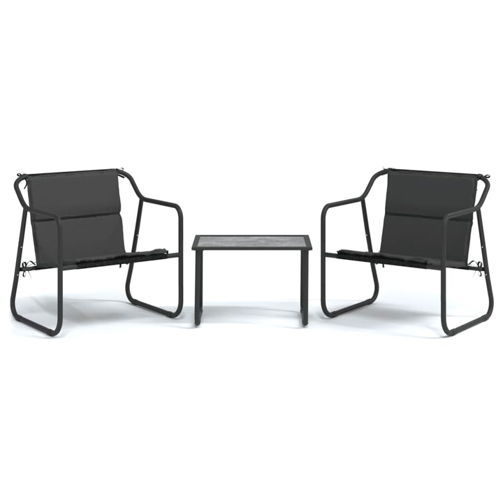 Set Mobilier De Grădină, Cu Perne, Antracit, 3 Piese, Oțel