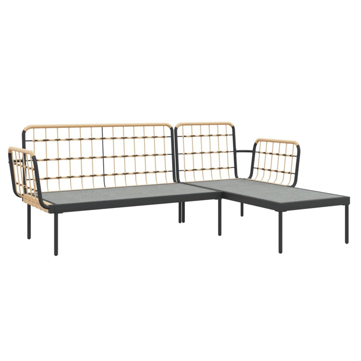 Set Mobilier De Grădină Cu Perne , 3 Piese, Poliratan