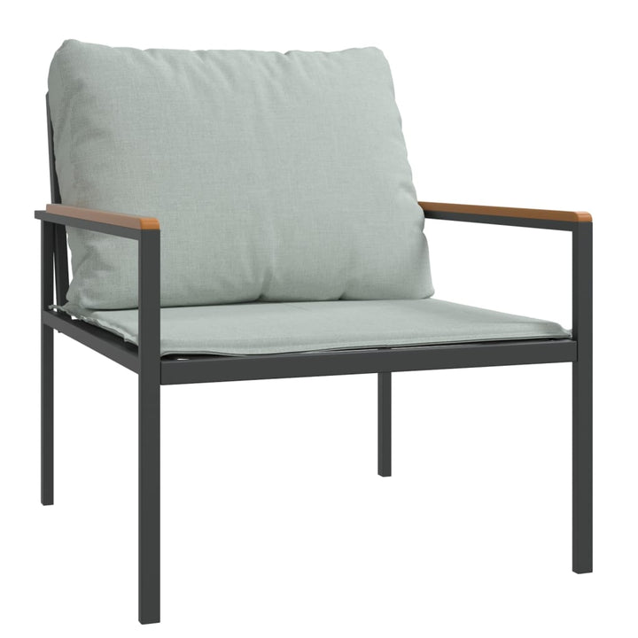 Set Mobilier De Grădină, Cu Perne, Antracit, 3 Piese, Oțel