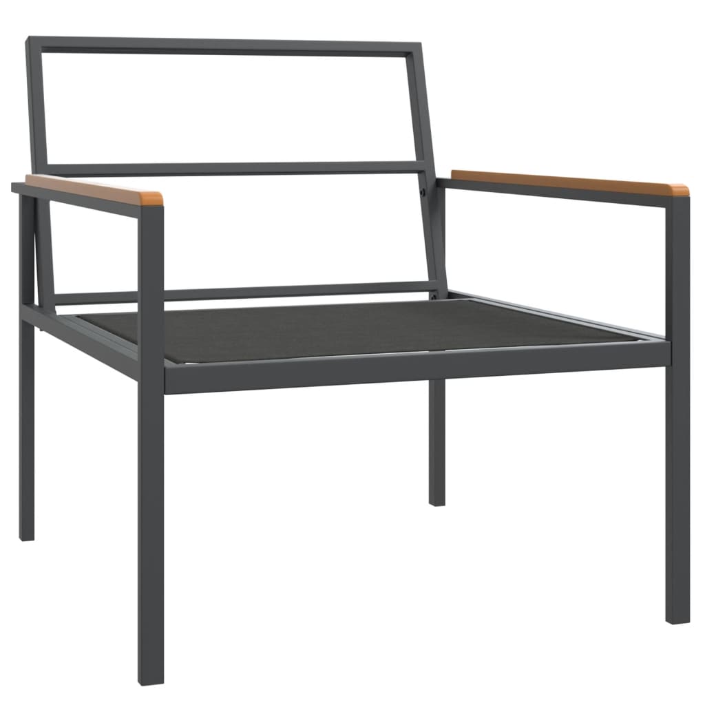 Set Mobilier De Grădină, Cu Perne, Antracit, 3 Piese, Oțel