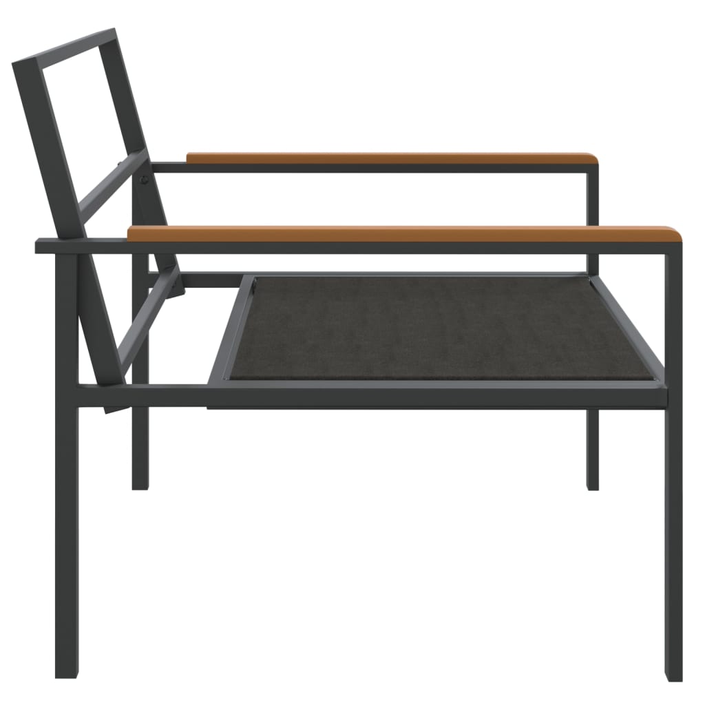 Set Mobilier De Grădină, Cu Perne, Antracit, 3 Piese, Oțel
