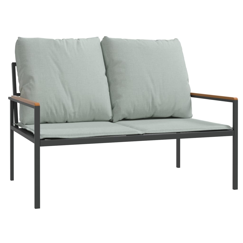 Set Mobilier De Grădină, Cu Perne, Antracit, 3 Piese, Oțel
