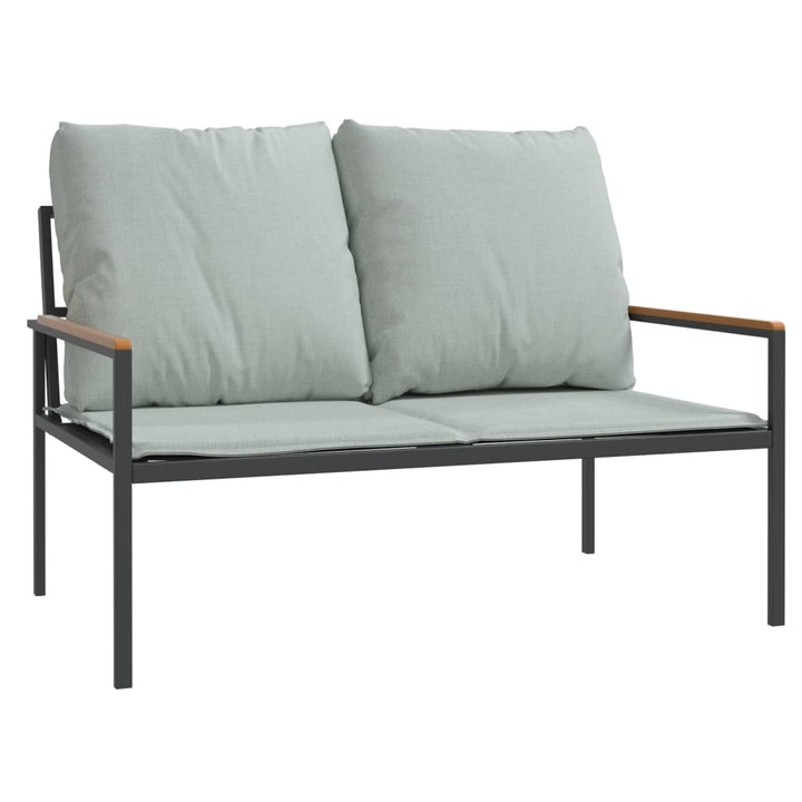 Set Mobilier De Grădină, Cu Perne, Antracit, 3 Piese, Oțel