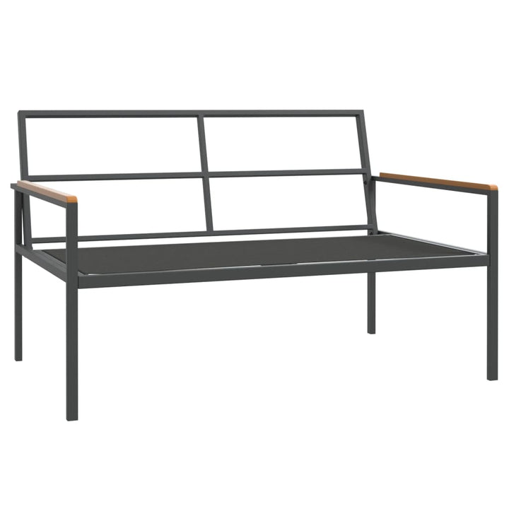 Set Mobilier De Grădină, Cu Perne, Antracit, 3 Piese, Oțel