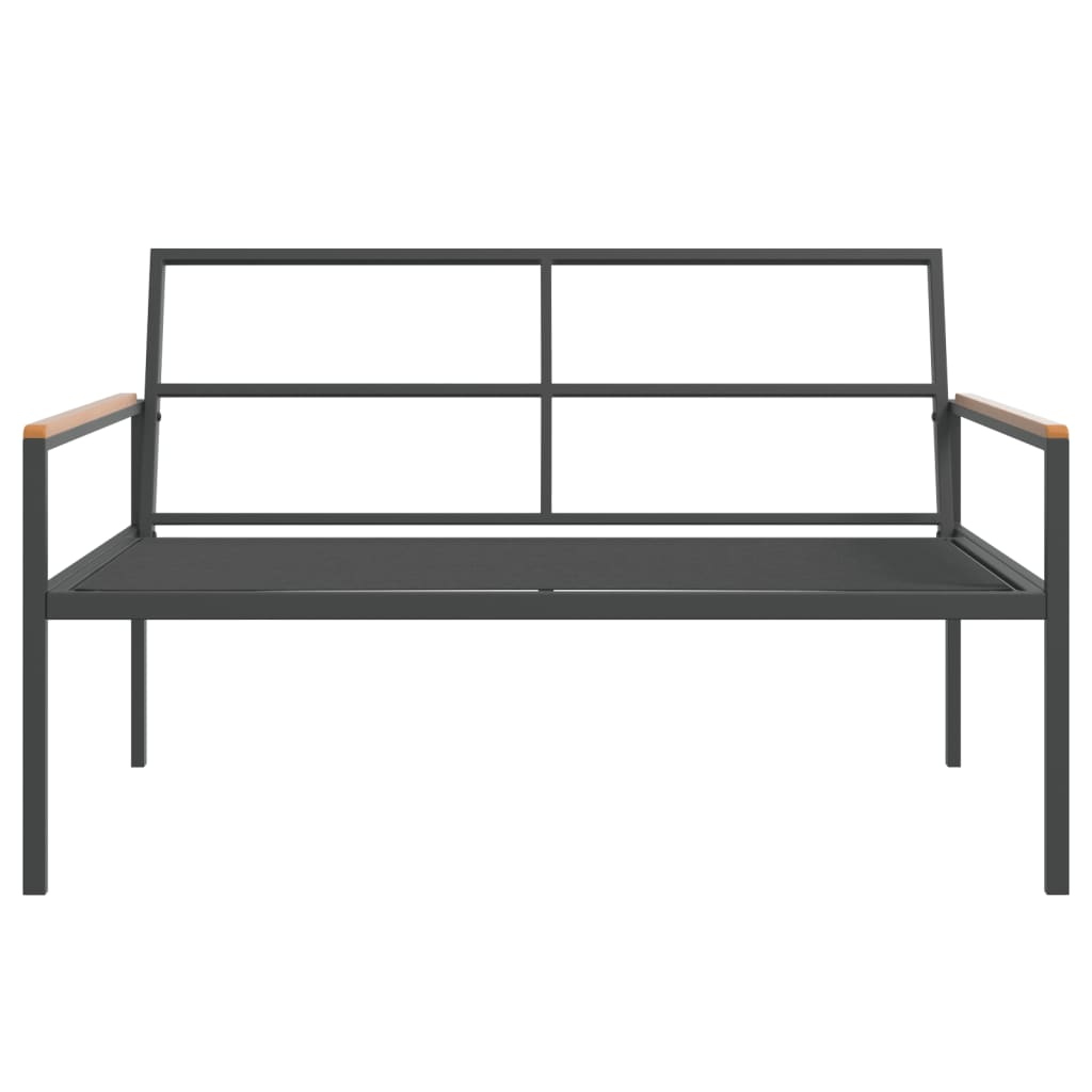 Set Mobilier De Grădină, Cu Perne, Antracit, 3 Piese, Oțel