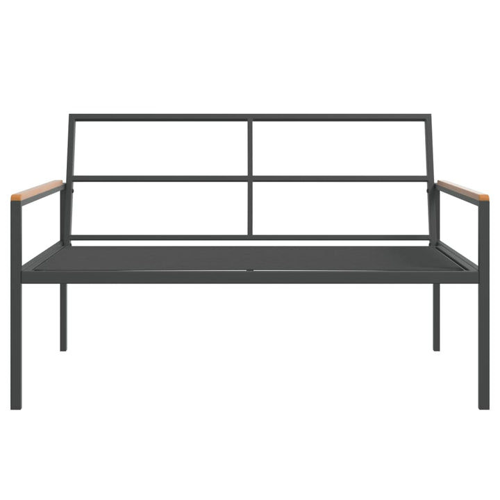 Set Mobilier De Grădină, Cu Perne, Antracit, 3 Piese, Oțel