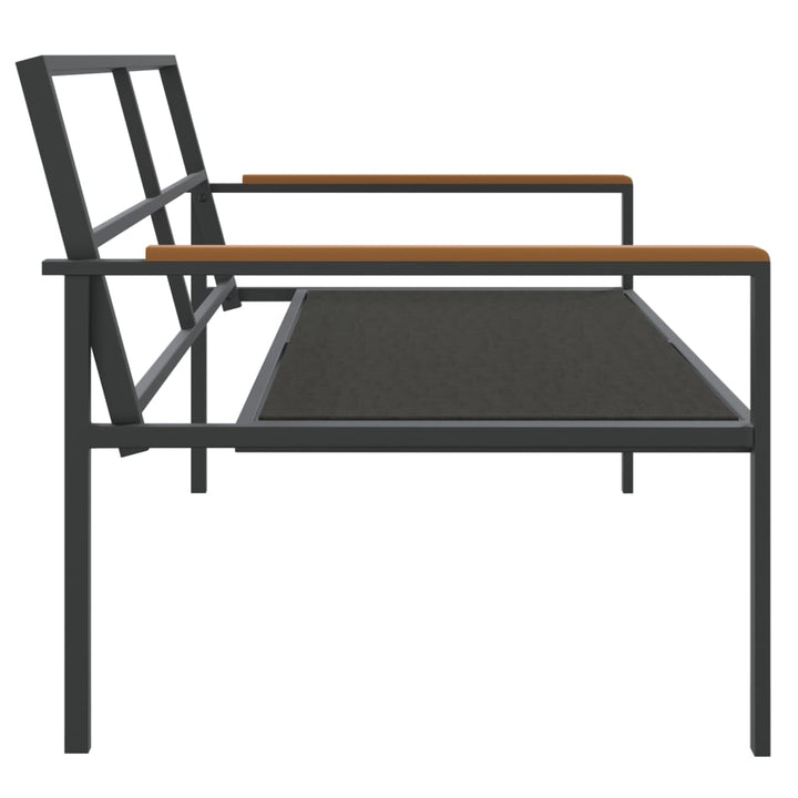 Set Mobilier De Grădină, Cu Perne, Antracit, 3 Piese, Oțel