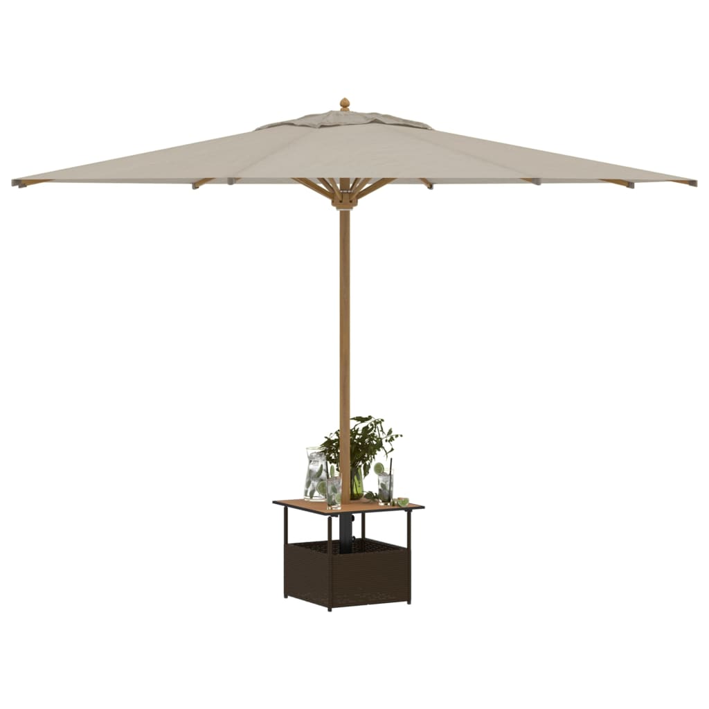 Masă Grădină Cu Orificiu Umbrelă 55X55X46,5 Cm Poliratan
