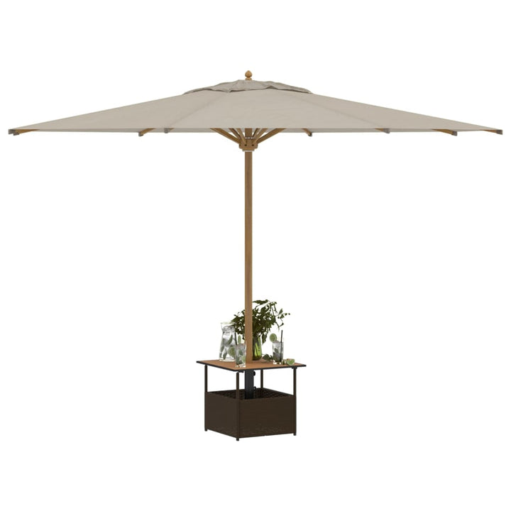 Masă Grădină Cu Orificiu Umbrelă 55X55X46,5 Cm Poliratan