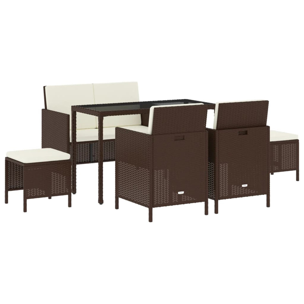 Set Mobilier De Grădină, 6 Piese, Cu Perne, , Poliratan
