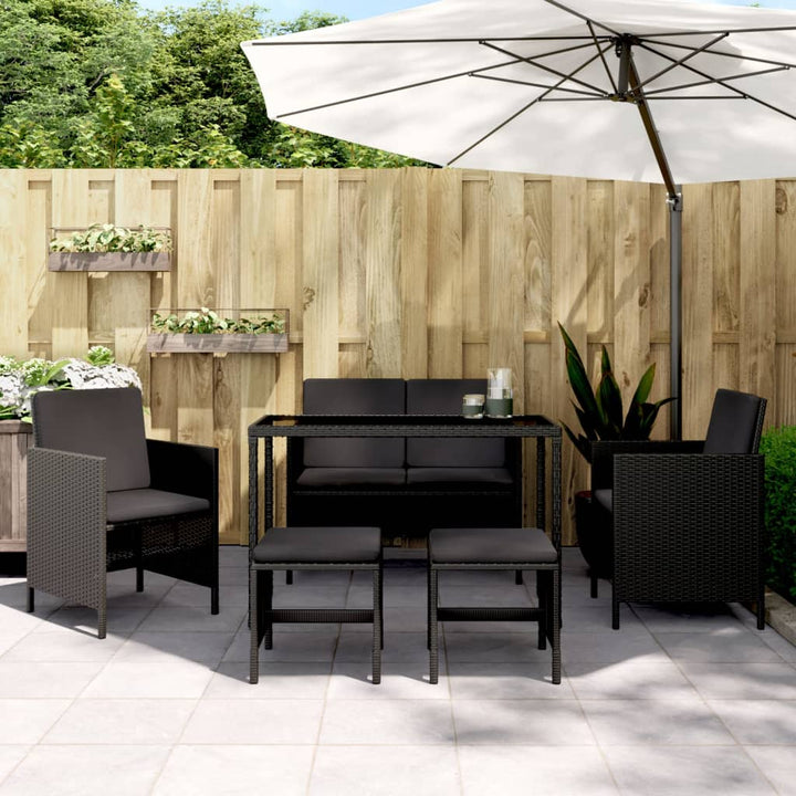 Set Mobilier Pentru Grădină, 6 Piese, Cu Perne, , Poliratan