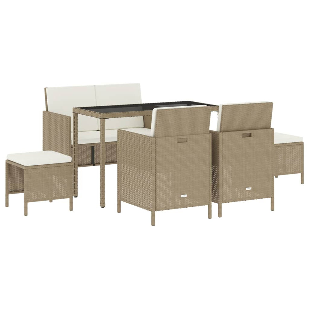 Set Mobilier Pentru Grădină, 6 Piese, Cu Perne, , Poliratan