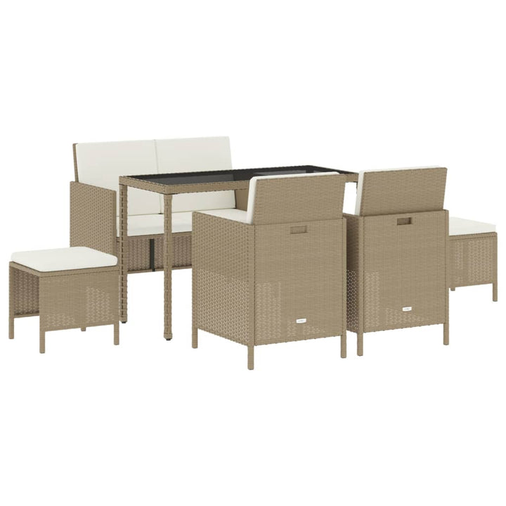 Set Mobilier Pentru Grădină, 6 Piese, Cu Perne, , Poliratan