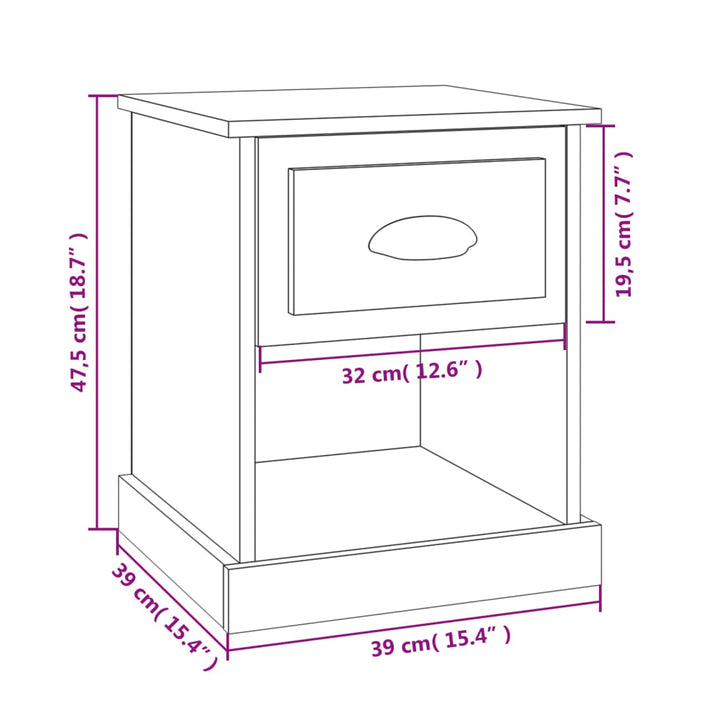 Noptiere, 2 Buc, , 39X39X47,5 Cm, Lemn Prelucrat