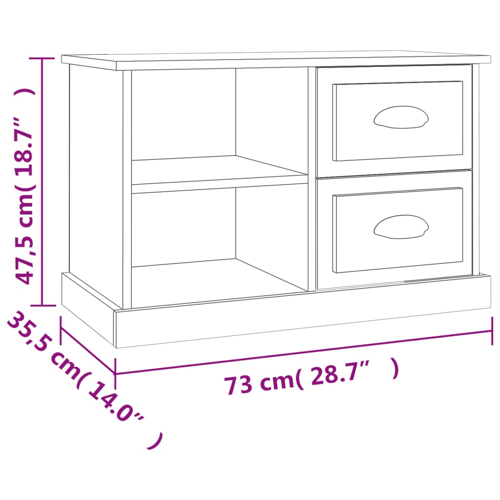Comodă Tv, , 73X35,5X47,5 Cm, Lemn Prelucrat