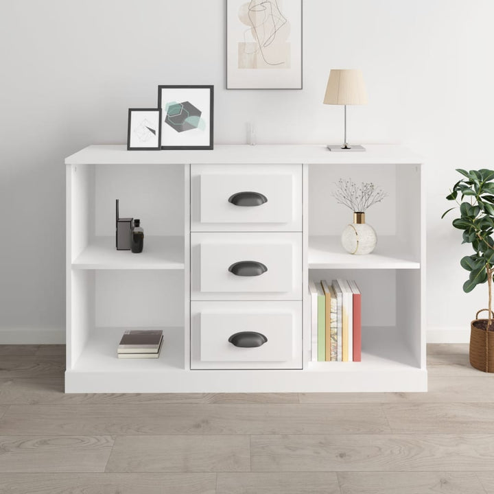 Servantă, Alb Extralucios, 104,5X35,5X67,5 Cm, Lemn Prelucrat