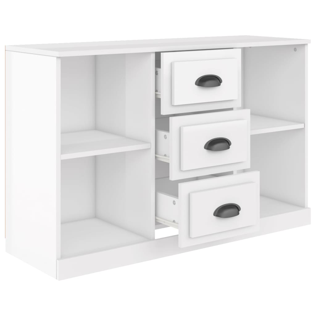Servantă, Alb Extralucios, 104,5X35,5X67,5 Cm, Lemn Prelucrat