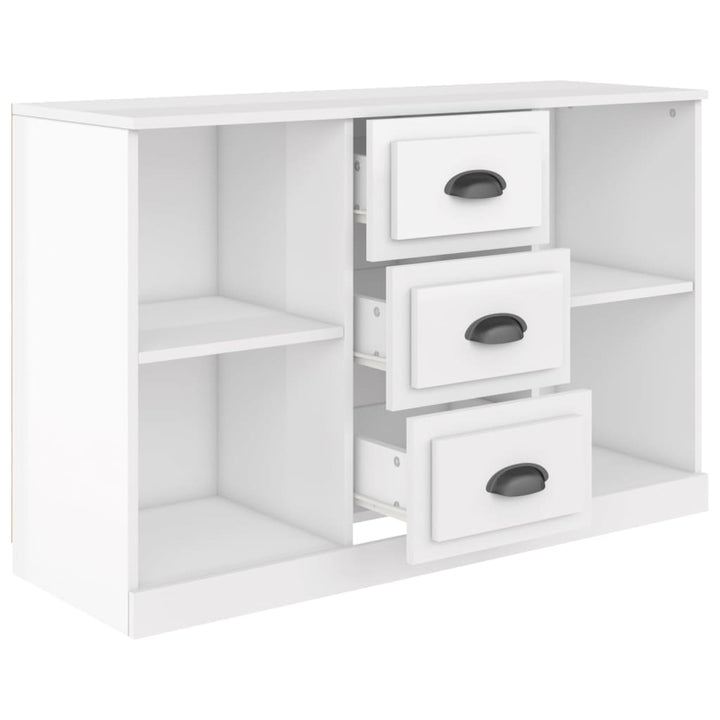 Servantă, Alb Extralucios, 104,5X35,5X67,5 Cm, Lemn Prelucrat