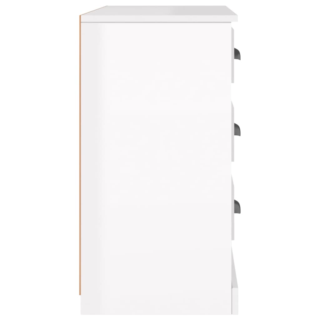 Servantă, Alb Extralucios, 104,5X35,5X67,5 Cm, Lemn Prelucrat