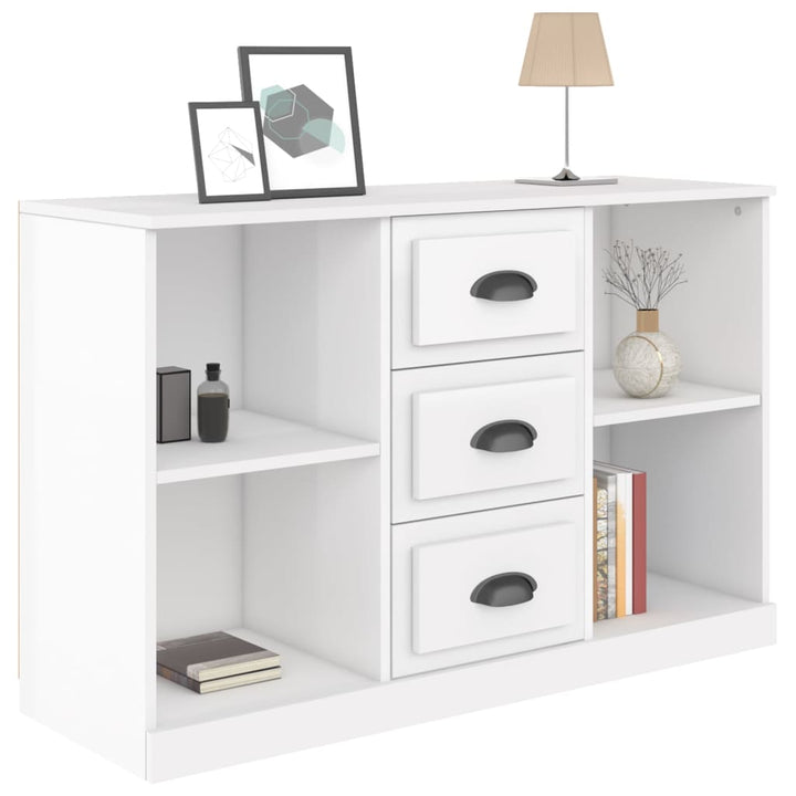 Servantă, Alb Extralucios, 104,5X35,5X67,5 Cm, Lemn Prelucrat