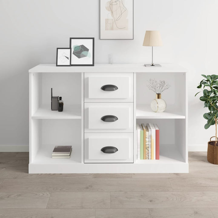 Servantă, Alb Extralucios, 104,5X35,5X67,5 Cm, Lemn Prelucrat