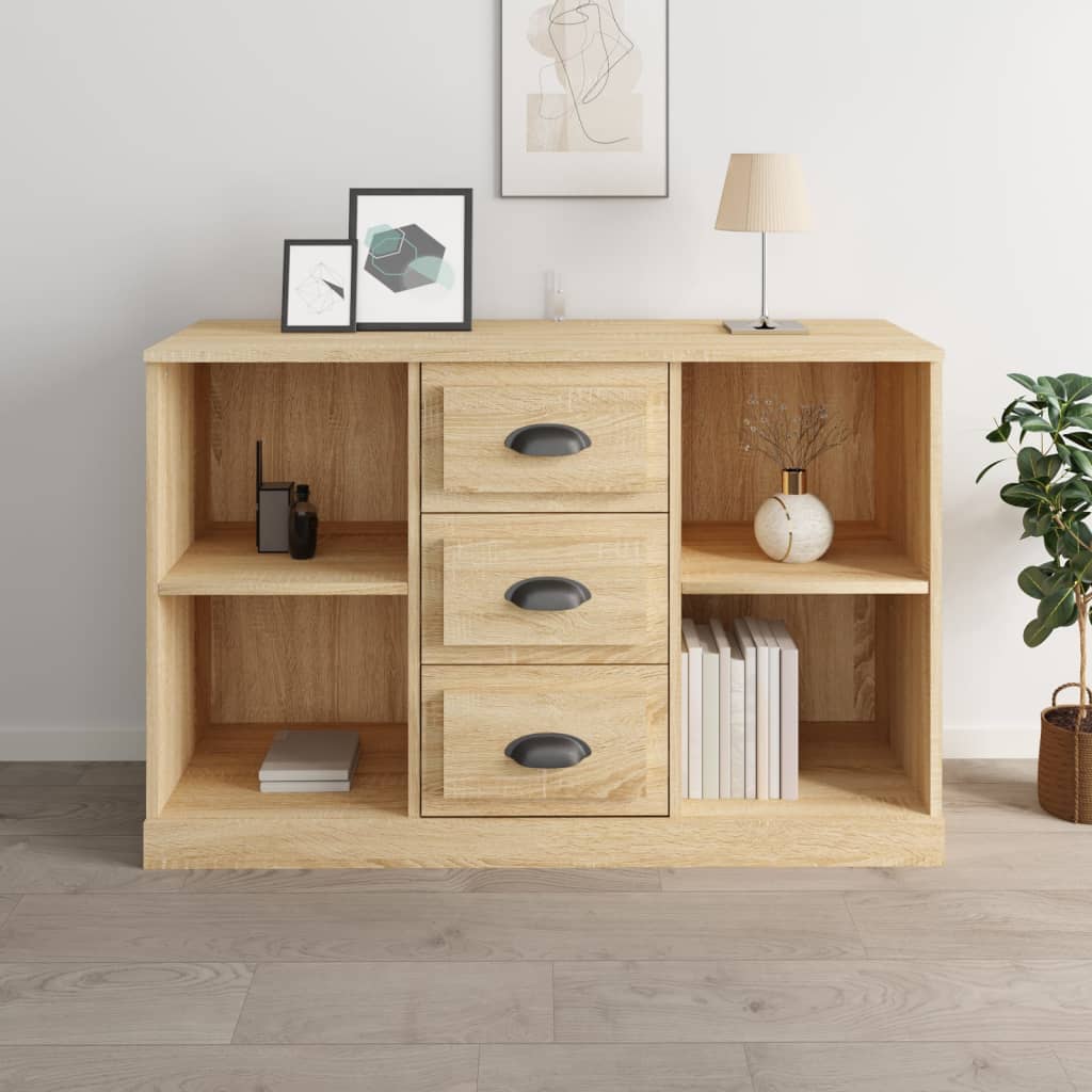 Servantă, Alb Extralucios, 104,5X35,5X67,5 Cm, Lemn Prelucrat