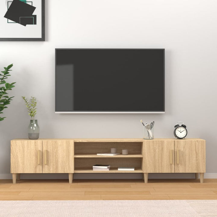 Comodă Tv, Stejar Fumuriu, 180X31,5X40 Cm, Lemn Prelucrat