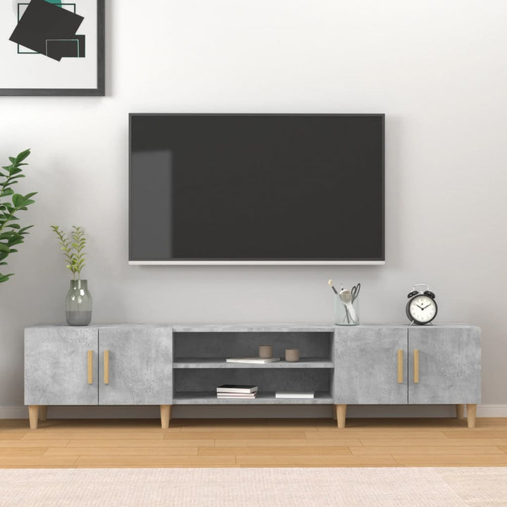 Comodă Tv, Stejar Fumuriu, 180X31,5X40 Cm, Lemn Prelucrat