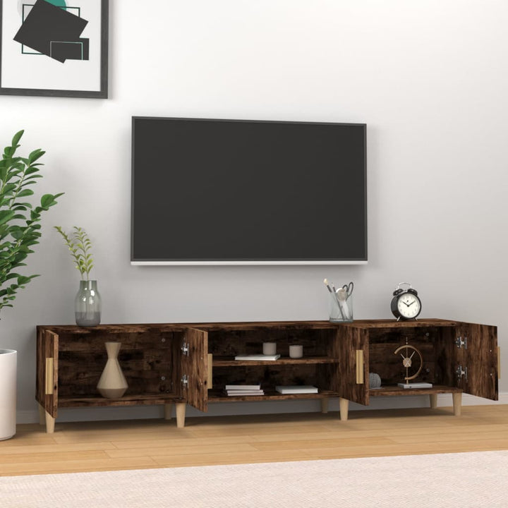Comodă Tv, Stejar Fumuriu, 180X31,5X40 Cm, Lemn Prelucrat