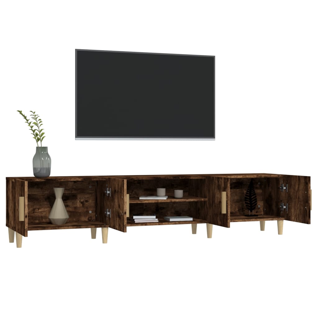 Comodă Tv, Stejar Fumuriu, 180X31,5X40 Cm, Lemn Prelucrat