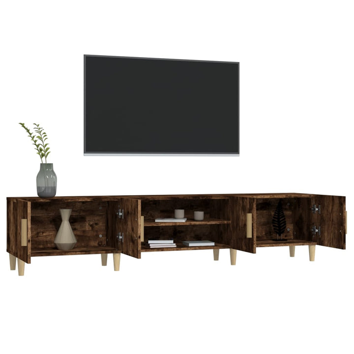 Comodă Tv, Stejar Fumuriu, 180X31,5X40 Cm, Lemn Prelucrat
