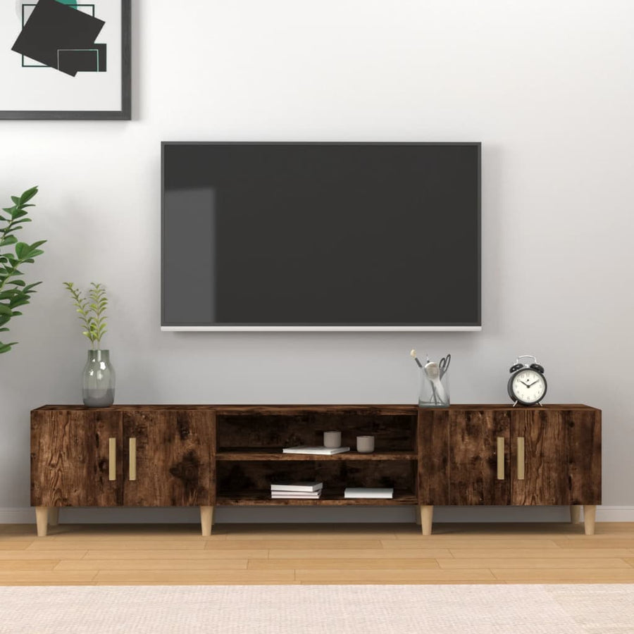 Comodă Tv, Stejar Fumuriu, 180X31,5X40 Cm, Lemn Prelucrat