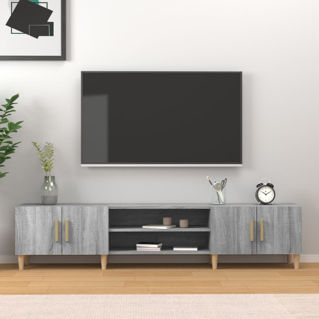 Comodă Tv, Stejar Fumuriu, 180X31,5X40 Cm, Lemn Prelucrat