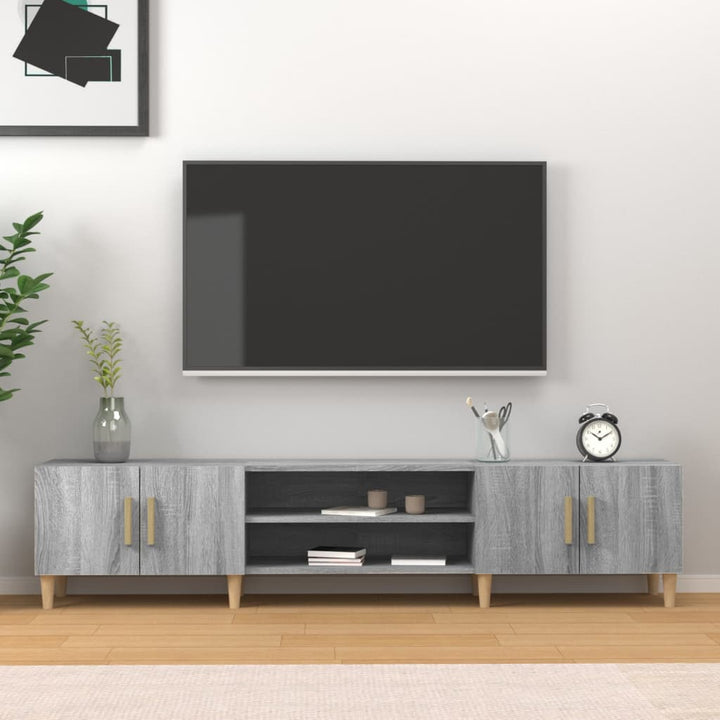 Comodă Tv, Stejar Fumuriu, 180X31,5X40 Cm, Lemn Prelucrat