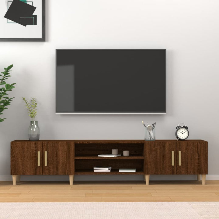 Comodă Tv, Stejar Fumuriu, 180X31,5X40 Cm, Lemn Prelucrat