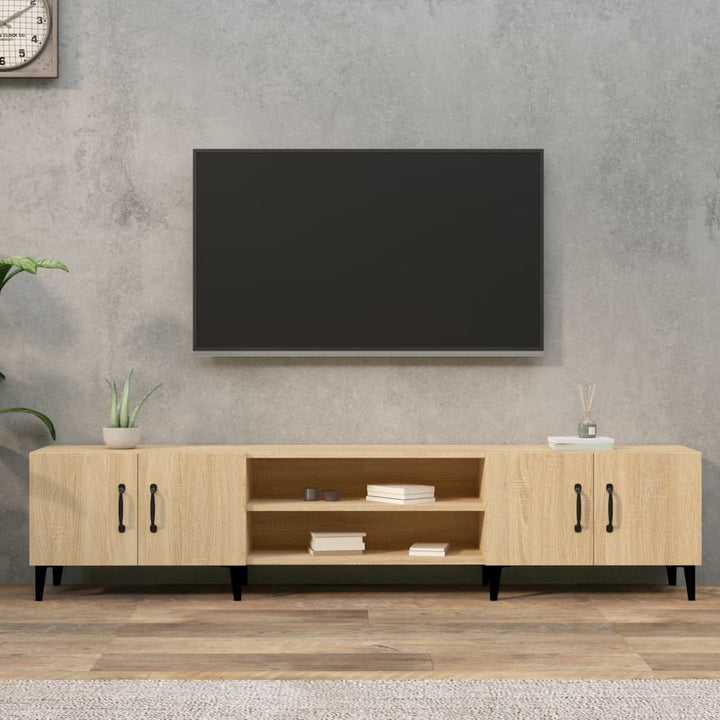 Comodă Tv, Stejar Fumuriu, 180X31,5X40 Cm, Lemn Prelucrat