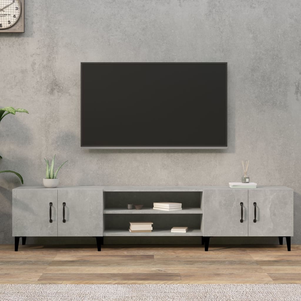 Comodă Tv, Stejar Fumuriu, 180X31,5X40 Cm, Lemn Prelucrat