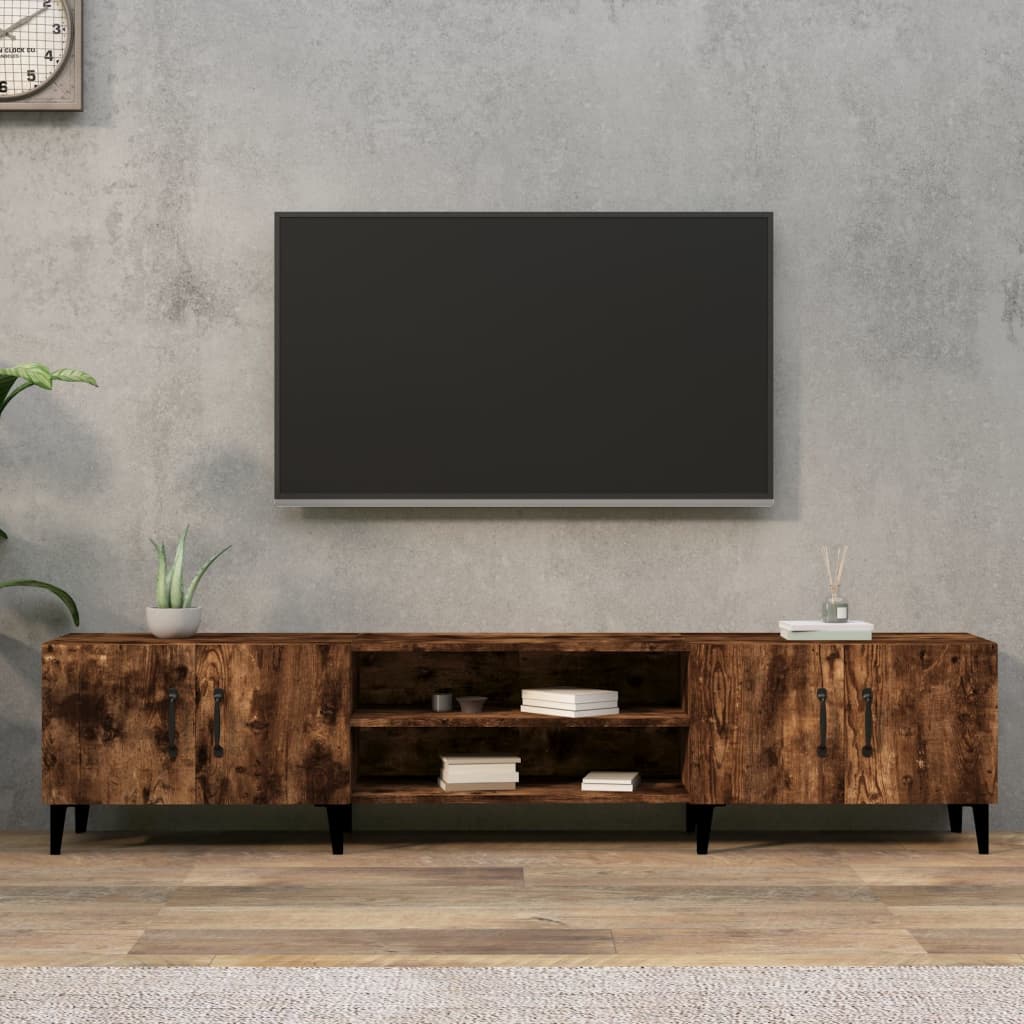 Comodă Tv, Stejar Fumuriu, 180X31,5X40 Cm, Lemn Prelucrat