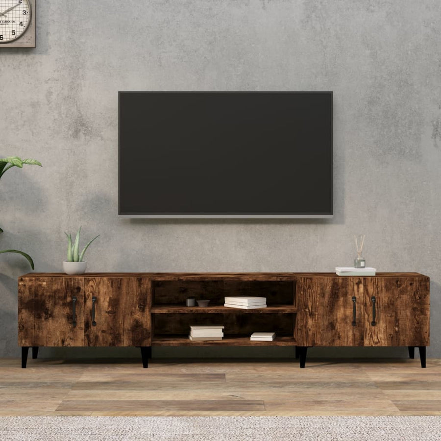 Comodă Tv, Stejar Fumuriu, 180X31,5X40 Cm, Lemn Prelucrat