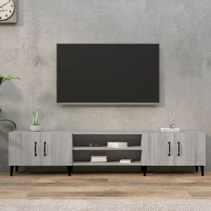 Comodă Tv, Stejar Fumuriu, 180X31,5X40 Cm, Lemn Prelucrat