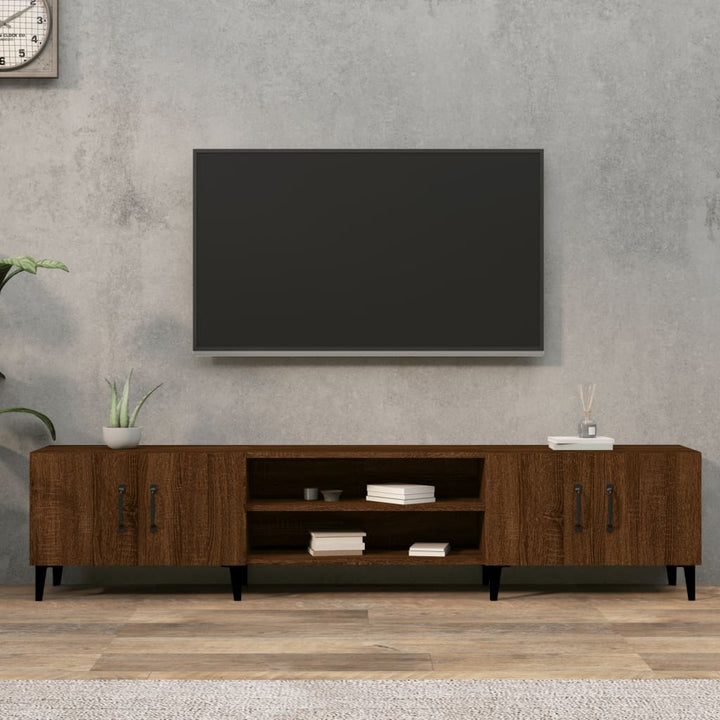 Comodă Tv, Stejar Fumuriu, 180X31,5X40 Cm, Lemn Prelucrat