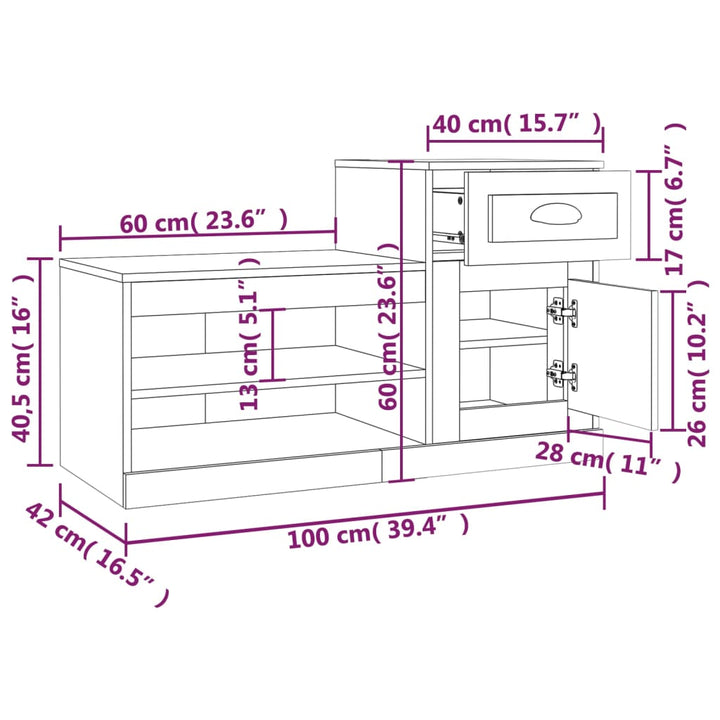 Pantofar, , 100X42X60 Cm, Lemn Prelucrat