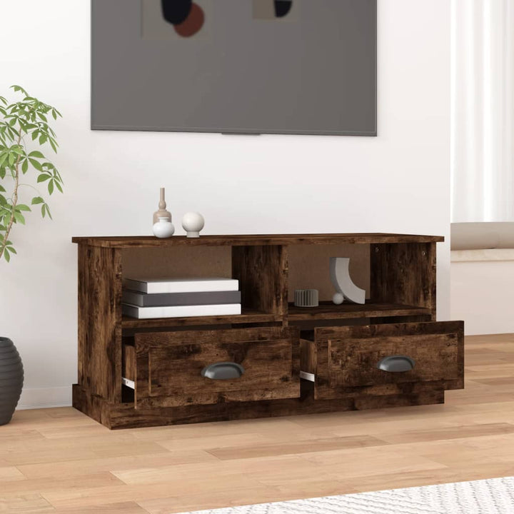 Comodă Tv, Stejar Fumuriu, 93X35,5X45 Cm, Lemn Prelucrat