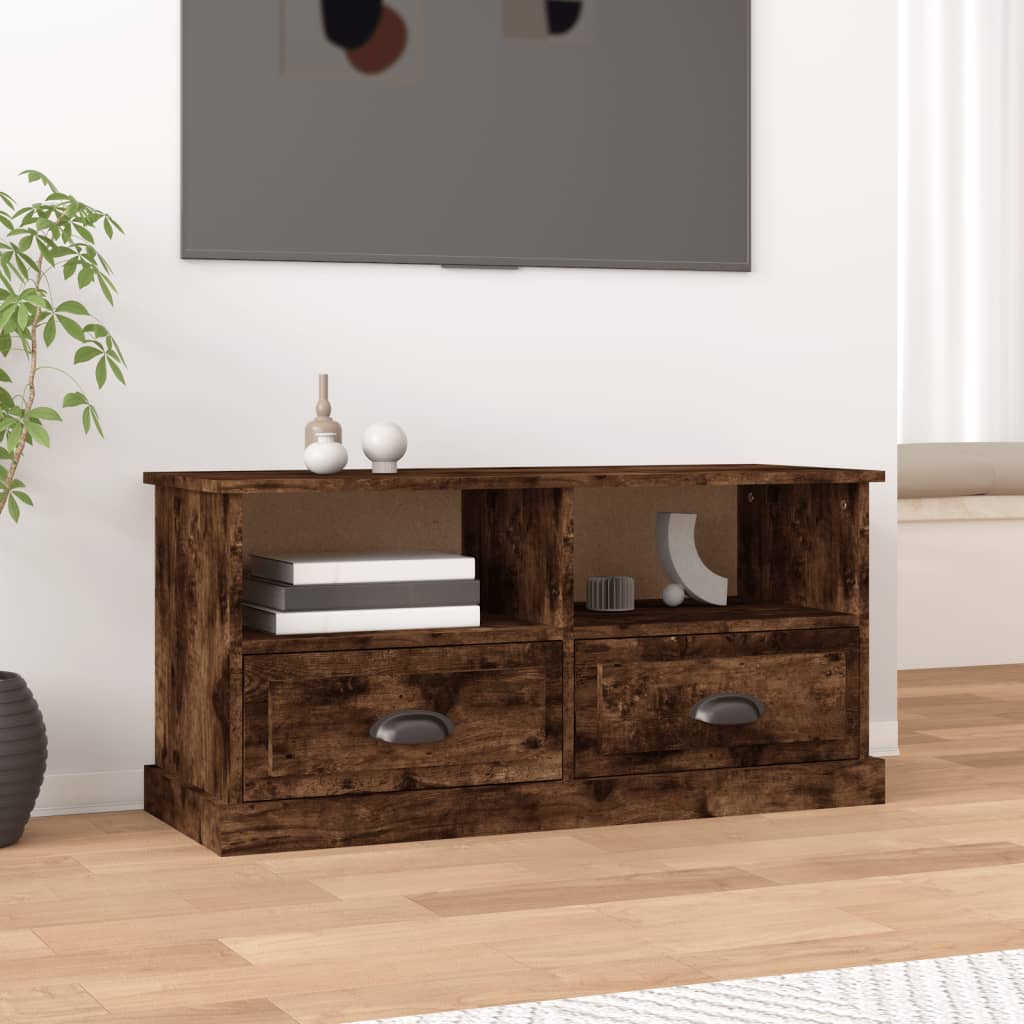 Comodă Tv, Stejar Fumuriu, 93X35,5X45 Cm, Lemn Prelucrat