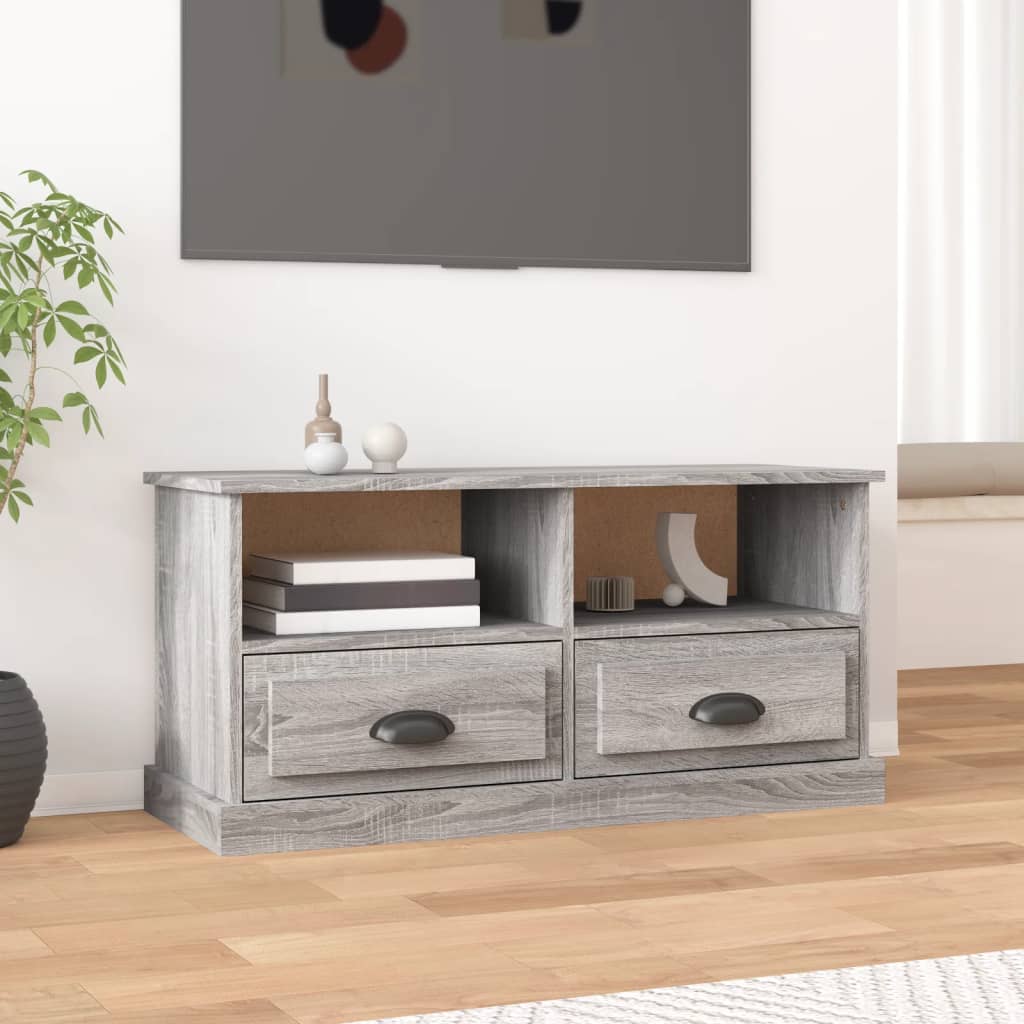 Comodă Tv, Stejar Fumuriu, 93X35,5X45 Cm, Lemn Prelucrat