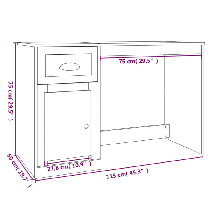 Birou Cu Sertar, , 115X50X75 Cm, Lemn Prelucrat