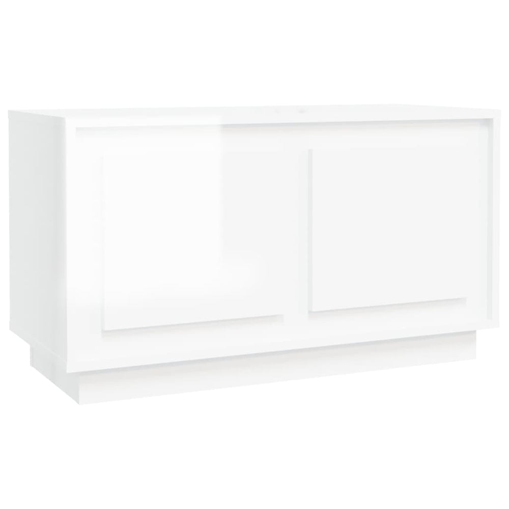 Comodă Tv, Alb Extralucios, 80X35X45 Cm, Lemn Prelucrat