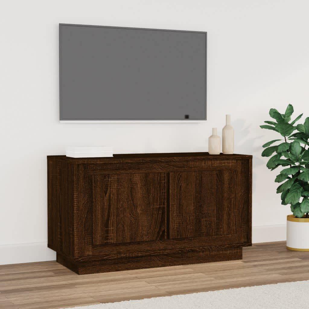 Comodă Tv, Alb Extralucios, 80X35X45 Cm, Lemn Prelucrat