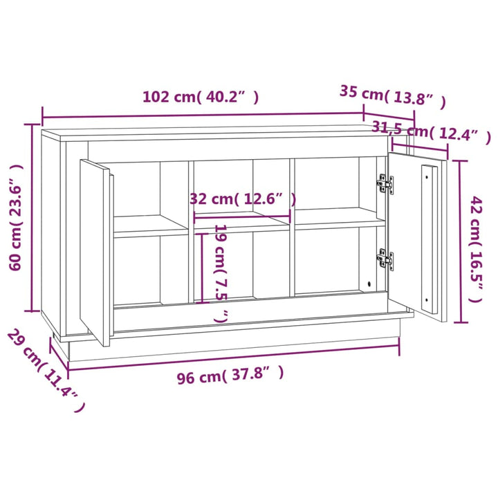Dulap, , 102X35X60 Cm, Lemn Prelucrat