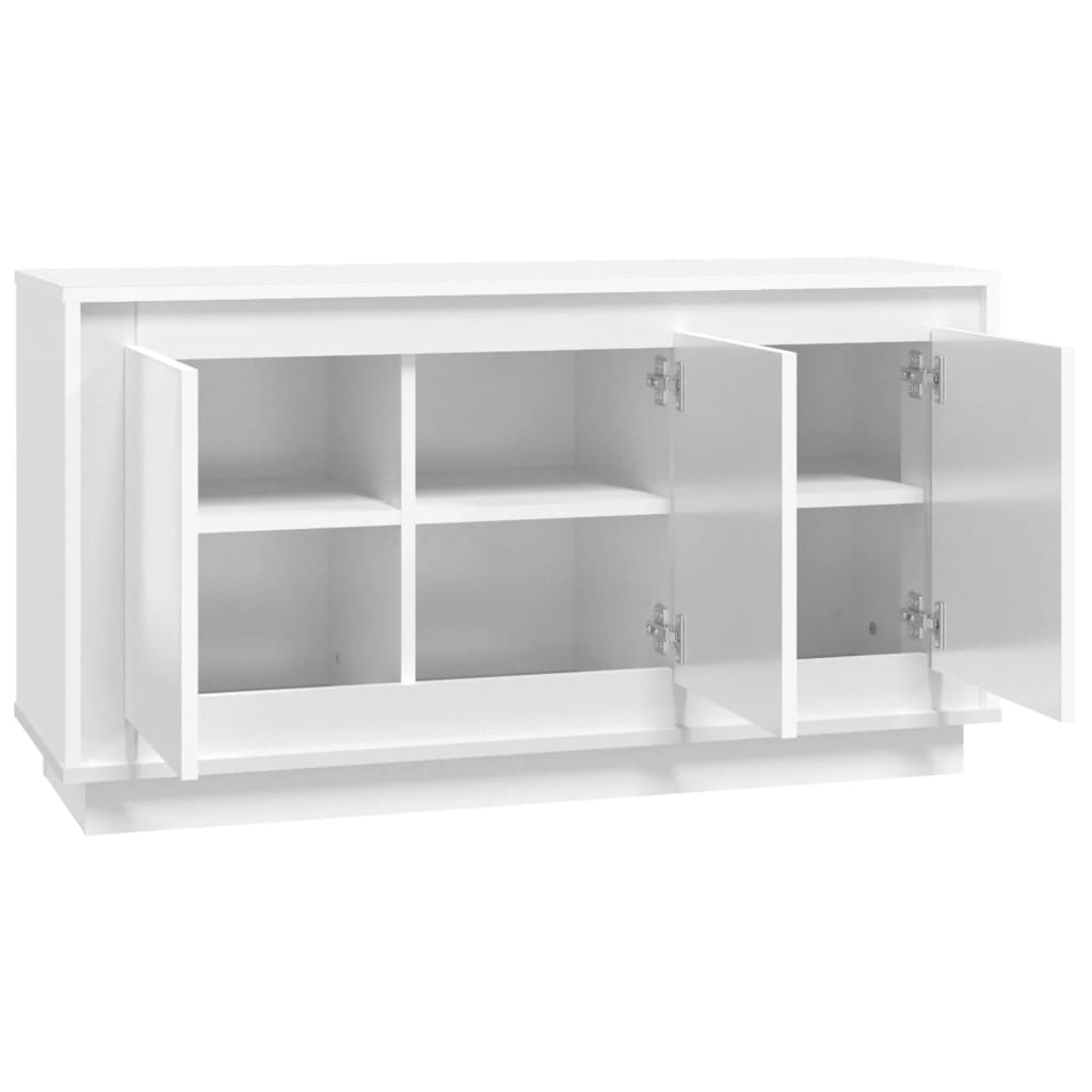 Dulap, Alb Extralucios, 102X35X55 Cm, Lemn Prelucrat